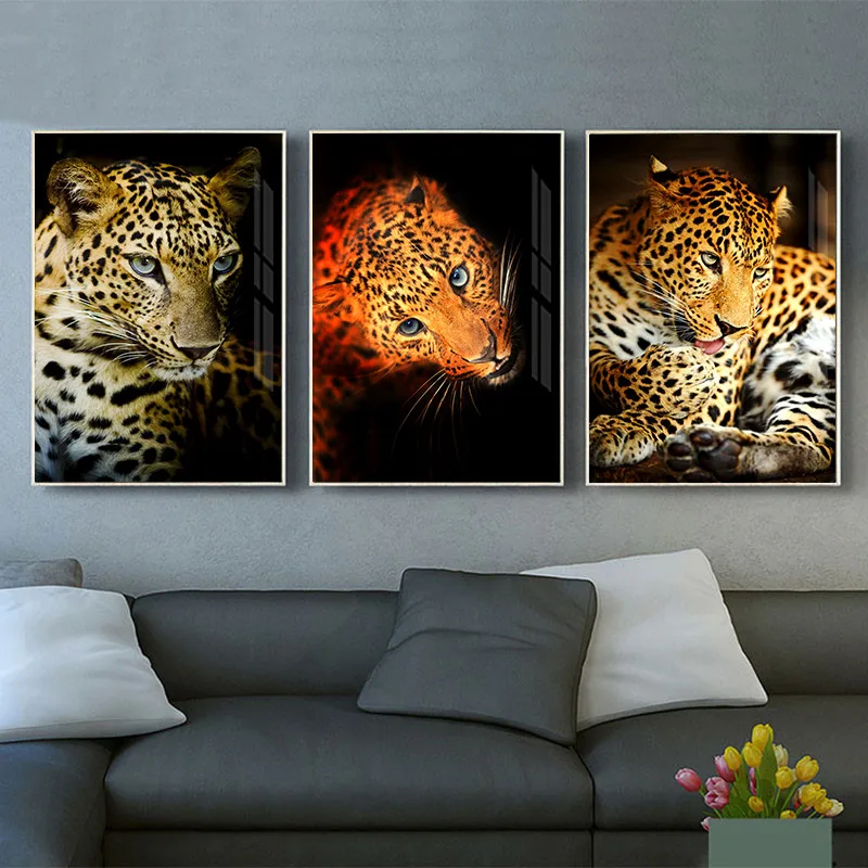 

Modern Jungle Poster Wild Animals Leopard Tiger Wall Art Canvas Painting Picture Print for Living Room Bedroom Decor Cuadros