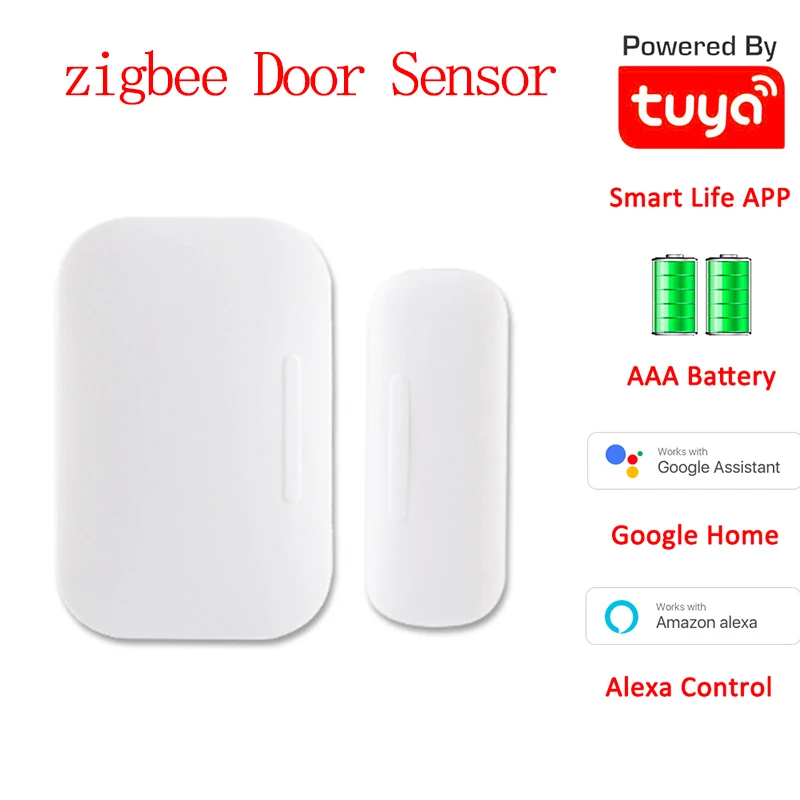 Tuya Smart ZigBee/ WiFi датчик для двери дверь открытой/закрытый детекторы совместим с Alexa