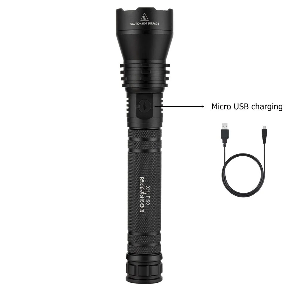 Самый мощный фонарик AloneFire H006 XHP50 светодиодный фонарь с USB и зумом тактические