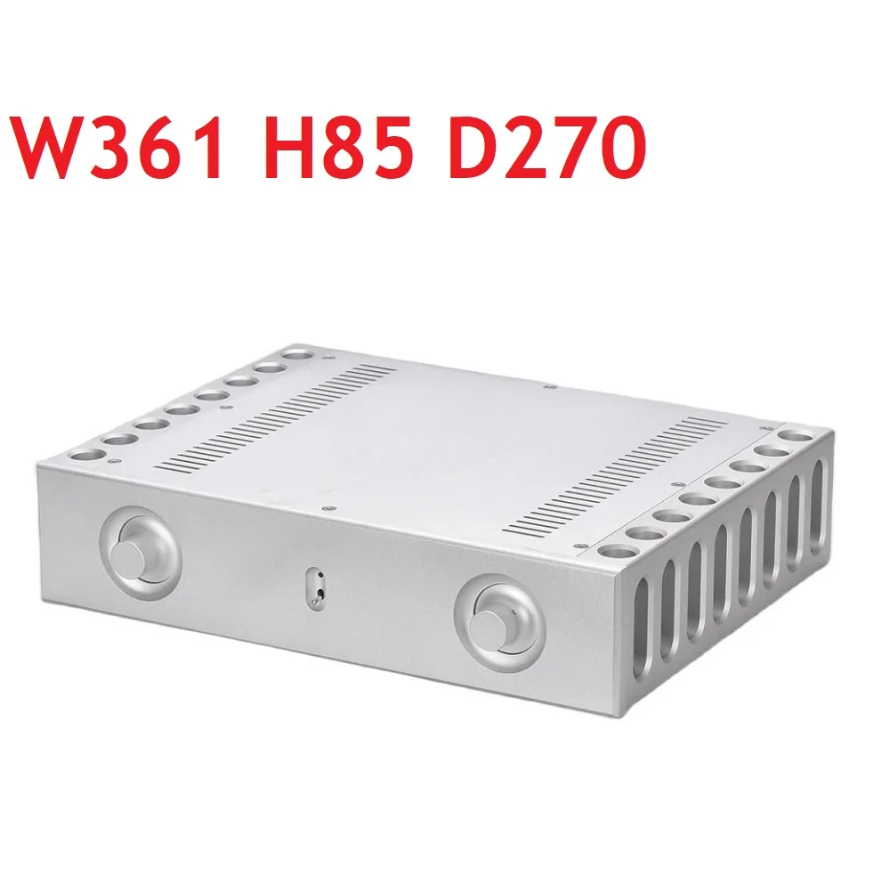 

DAC Decoder Aluminum DIY New CNC Heat Sink Chassis Multifunction Power Amplifier Case Full Silver Rear Box Amp Hifi Shell W361