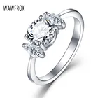 Модное серебряное кольцо с кубическим цирконием, для женщин, из нержавеющей стали