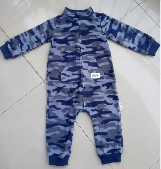 Gray camouflage Одежда для мальчиков bebes кукла трансфер до комбинезон с воротником Верхняя одежда с флисом верхняя одежда для мальчиков детские пижамы для малышей и детей; Одежда для мальчиков-малышей девочек комбинезоны - Цвет: Gray camouflage