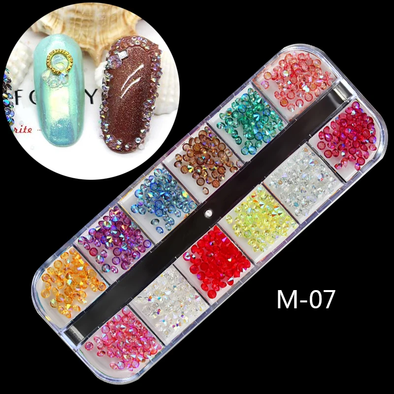 1 коробка AB Jelly Стразы 3d Красочные Блестки для ногтей раздавленные камни меховой
