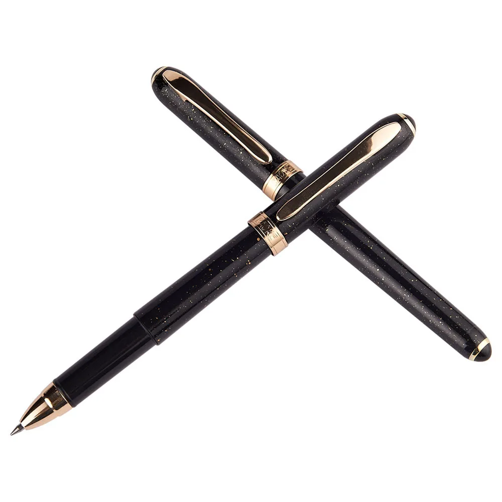 Гелевая ручка большой емкости чернила 0 5 мм черные Золотой/Серебряный пластик