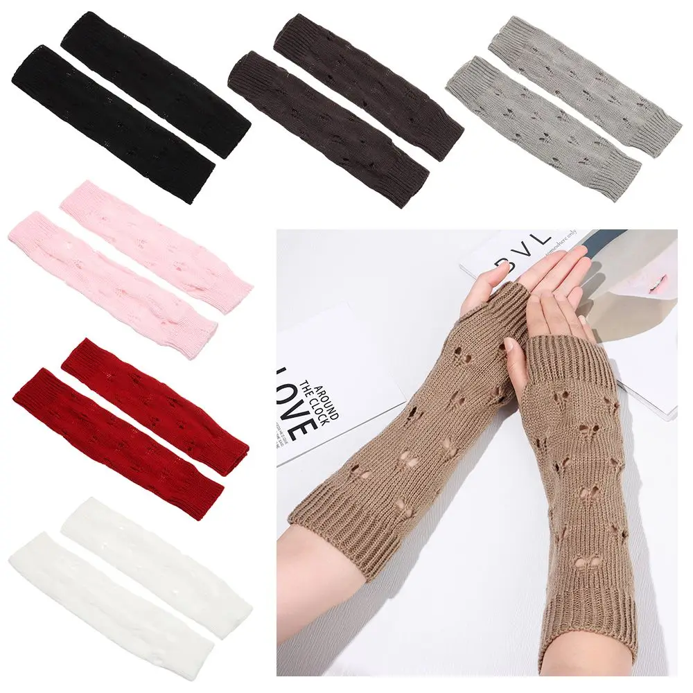 

Fashion Women Ladies Winter Casual Wrist Arm Warmer Knitted Mitten Knitted Sleeve Long Fingerless Gloves