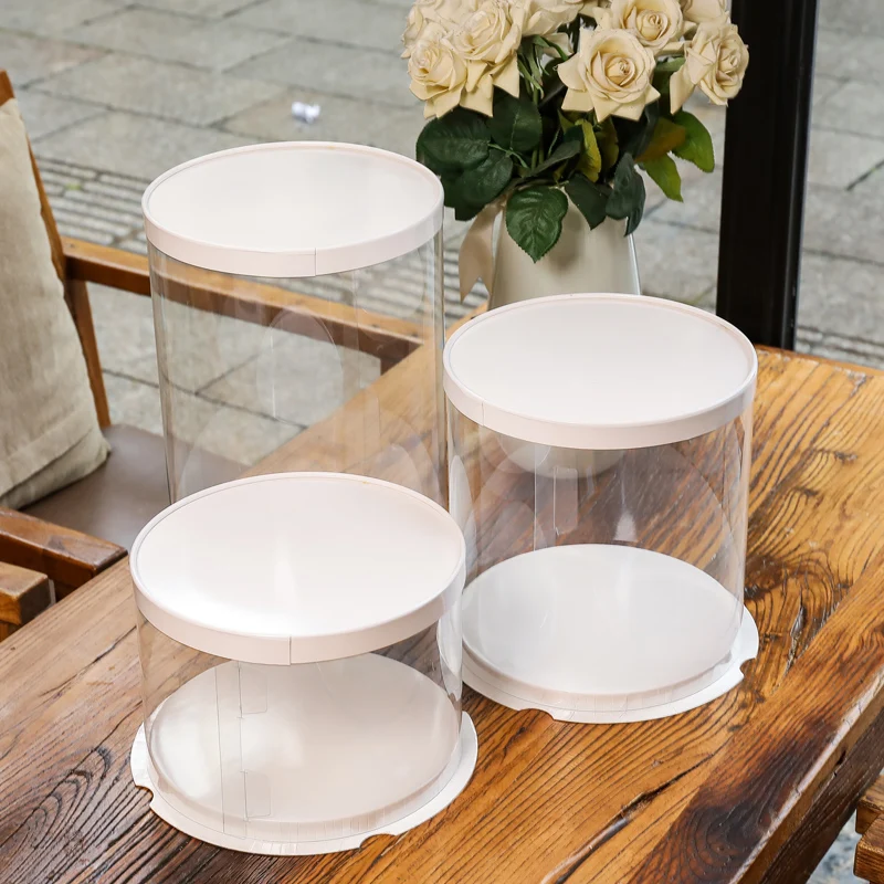 Круглая коробка для выпечки прозрачная упаковка хранения пластиковечерние тов