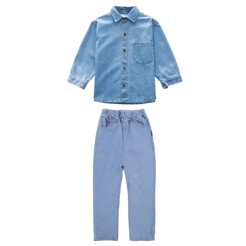 Coat And Pant Новая танцевальная одежда, уличные детские джинсовые комплекты с длинными рукавами, детская одежда для сцены в стиле хип-хоп, джазовые танцевальные костюмы для детей, BL2168 - Цвет: Coat And Pant