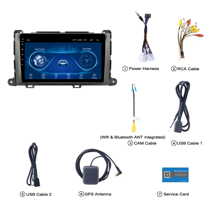 Android 8,1 ips " автомобильный стерео радио gps навигационный плеер для Toyota Sienna 2009 2010 2011 2012 2013 мультимедиа