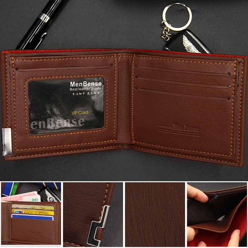 Litthing Vintage Men Leather Brand Luxury Wallet Short Slim Male Purses Money Clip Credit Card Dollar Price Portomonee Carteria