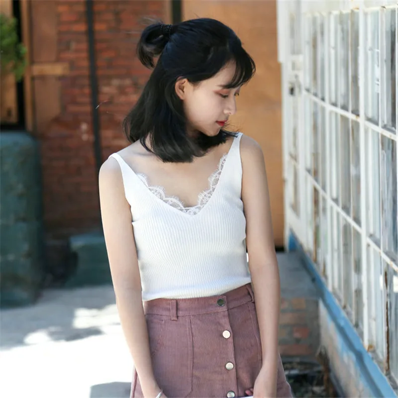 Летний женский милый вязаный кружевной топ в стиле пэчворк Модный повседневный