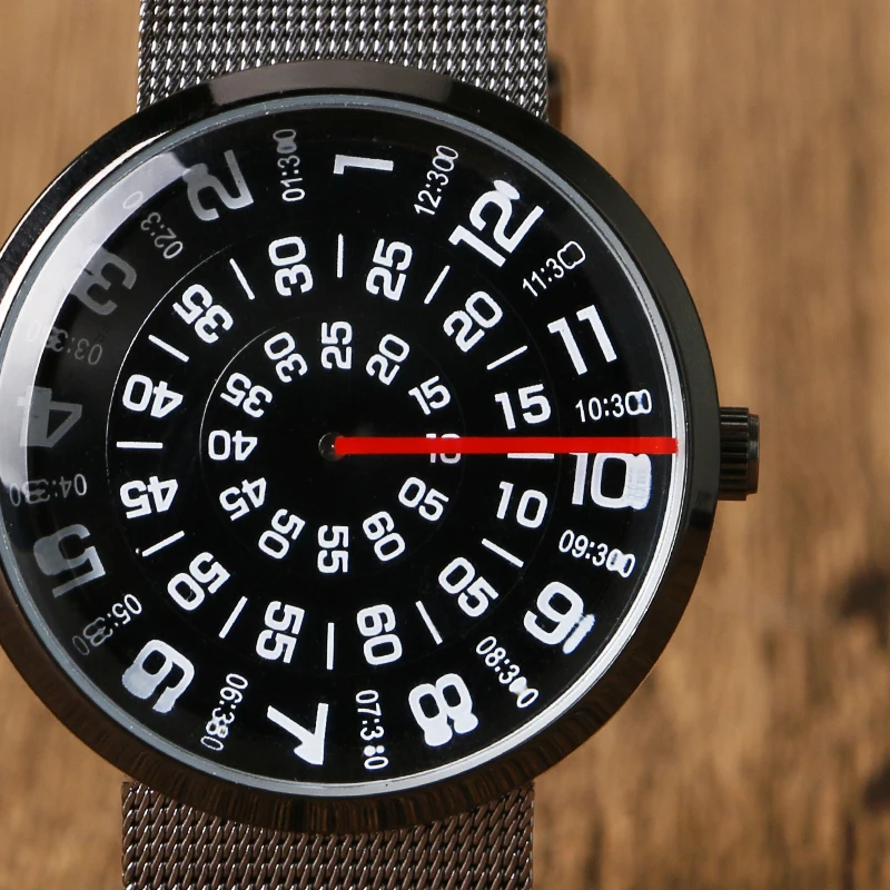 Часы PAIDU мужские с креативными цифрами красные наручные часы из нержавеющей