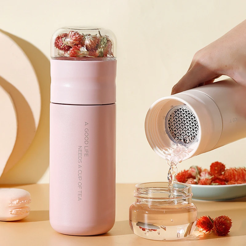 

Tea Infuser Vacuum Flask 300ml Insulated Cup 316 Stainless Steel Tumbler Thermos Bottle Travel Coffee Mug Termo Acero Inoxidable