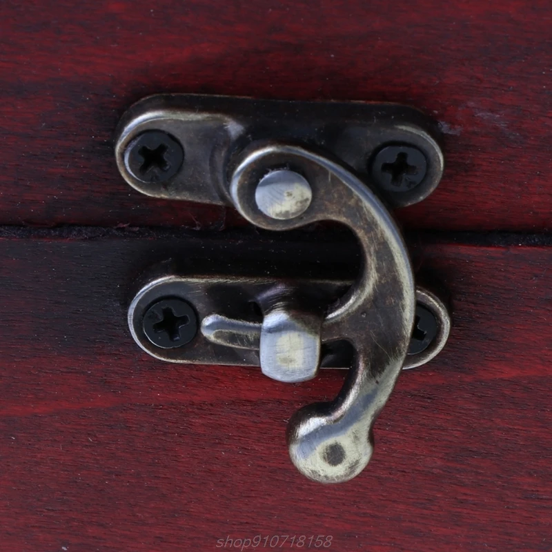 Винтажный деревянный ящик для хранения с сокровищами античный органайзер