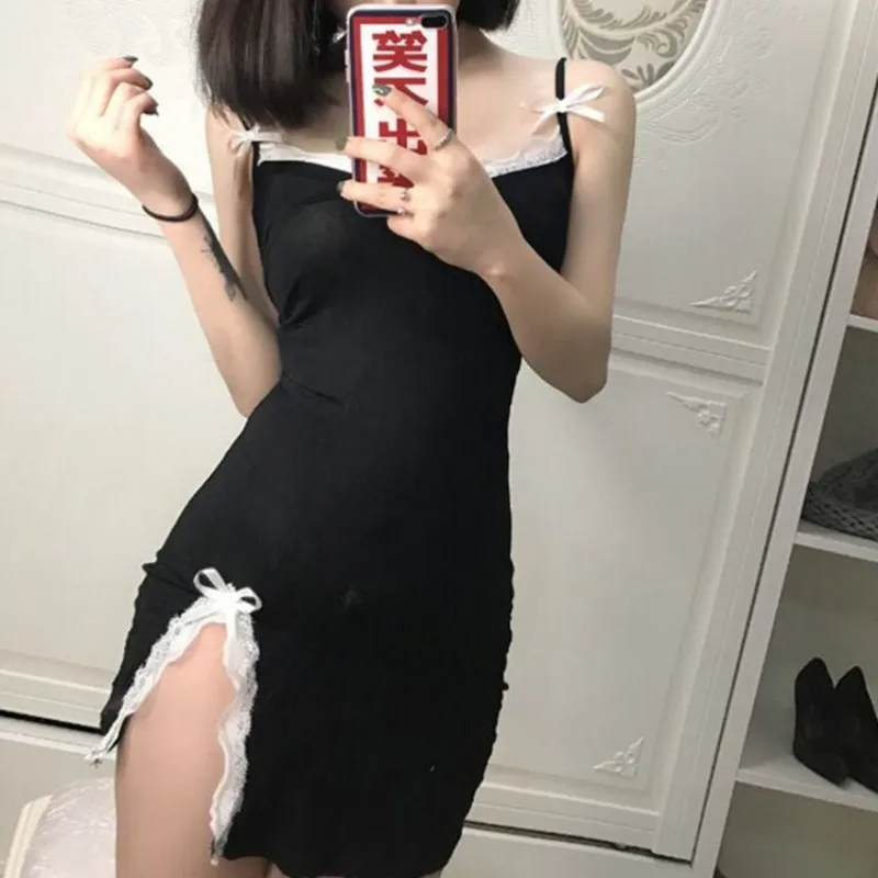 Женское мини-платье с V-образным вырезом открытой спиной и низким | Женская одежда