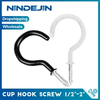 nindejin 2030pcs cup hook screw plastic coated cup hook plastic dipped ceiling frame hat hook 12 2 cup hook tapping screw