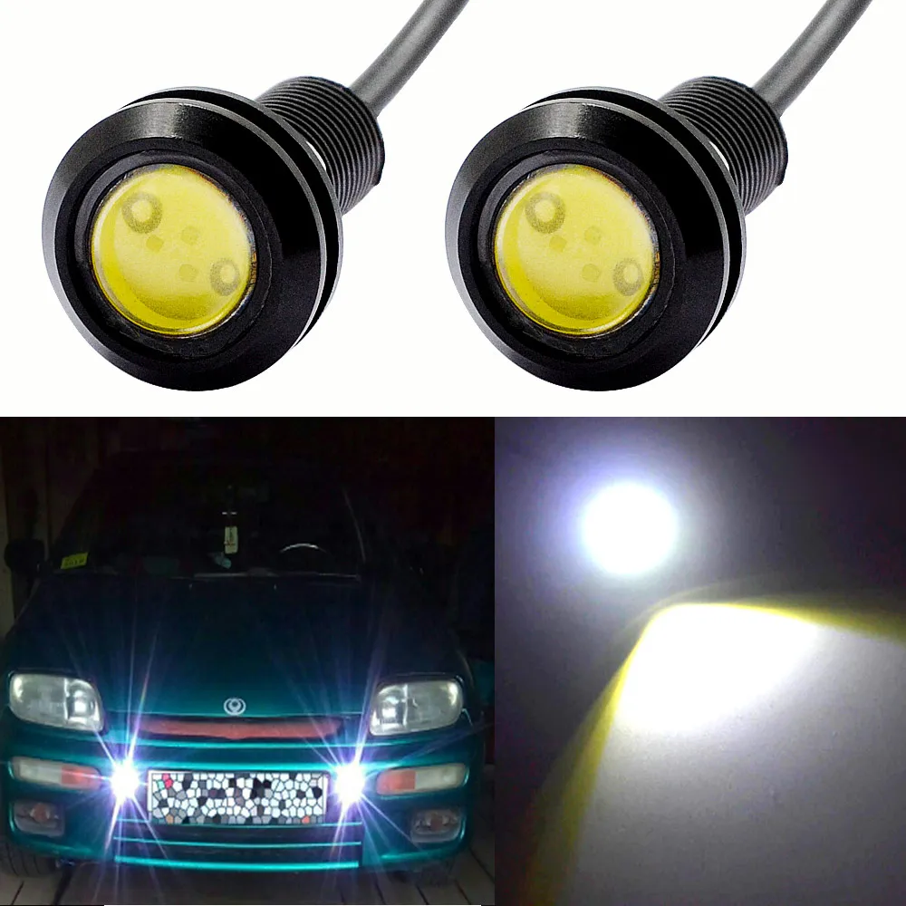 

2X 18mm Auto Car Led Eagle Eye DRL Daytime Running Lights motorcycle Backup Reversing Parking Signal Lamps Waterproof Fog Bulb