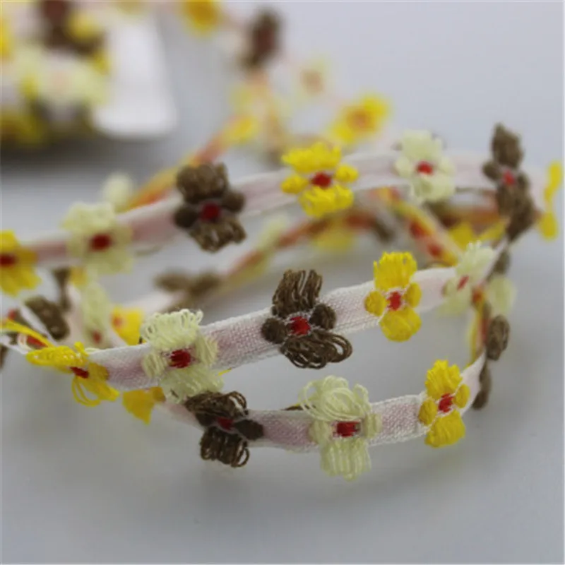 Лента для вышивки изысканная трехмерная маленькая Цветочная тесьма ручная