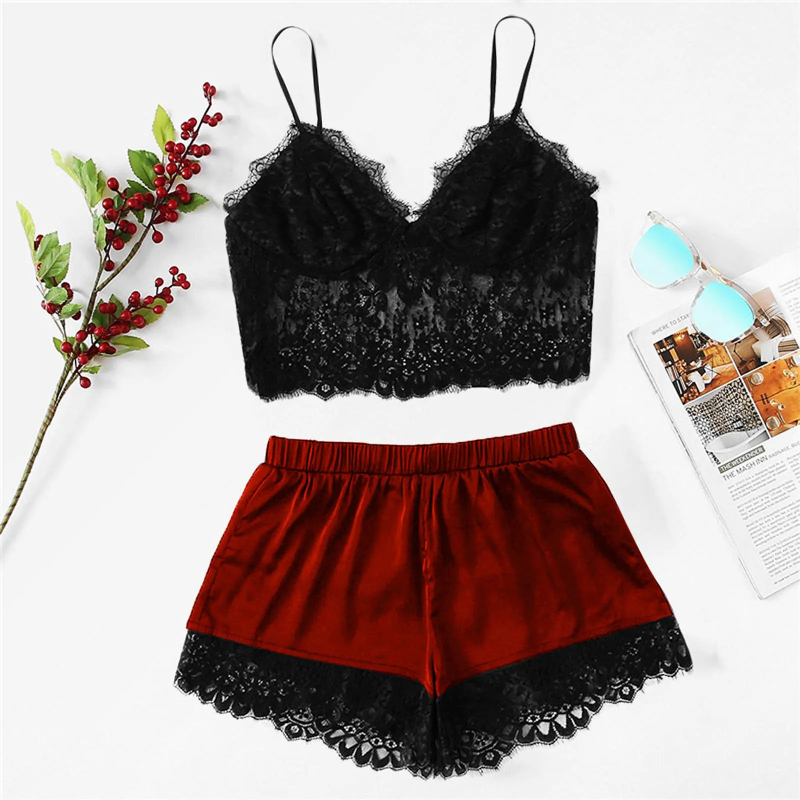 

Women S Sexy Sets Fashion Lace Lingerie Underwear Sleepwear Steel Ring Pajamas Garter Lencería Sexy Mujer Conjunto Lencería
