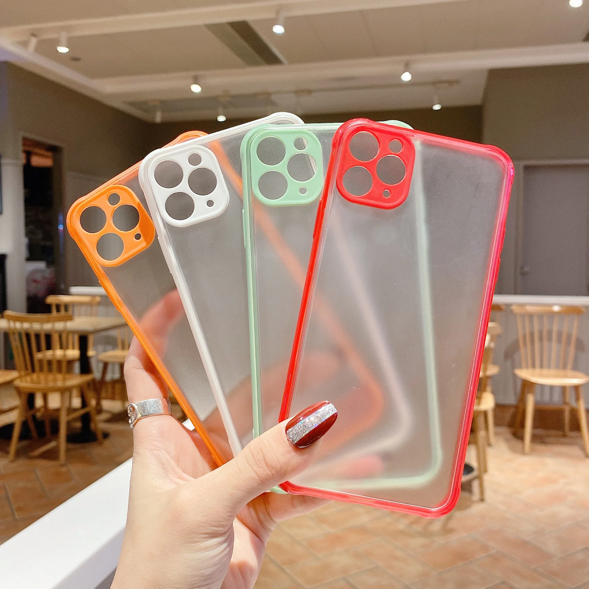 

Противоударный бронированный Прозрачный чехол для телефона iPhone 12 11 Pro X Xs MAX XR 6 6s 7 8 Plus Защита камеры карамельных цветов Чехол