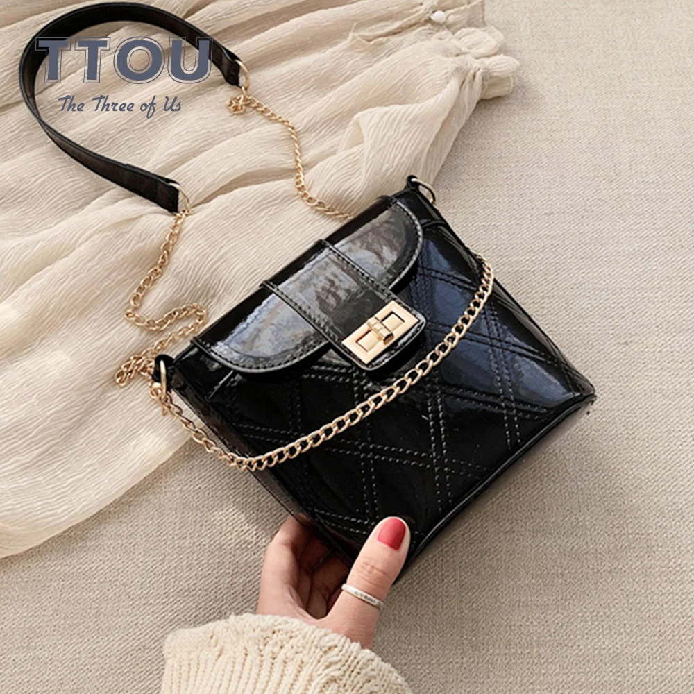 Женская сумка мессенджер из ПУ кожи с цепочкой|Сумки ручками| |