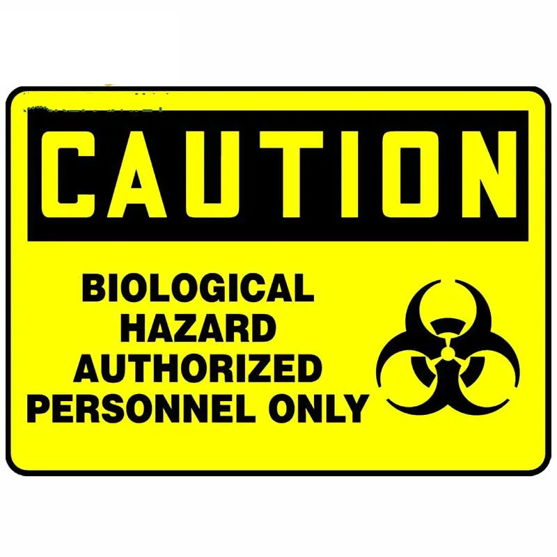 

For CAUTION Sign BioHazard Authorized Only Decal Skateboard Vinyl Car Wrap VAN Decoration Car Stickers KK 13cm X 9.3cm