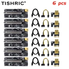 6 шт. TISHRIC 3 в 1 6Pin PCI PCIE Riser 009s Plus VER009s PLUS Райзер карта GPU карта Molex USB 3,0 PCI E 16X Райзер для майнинга