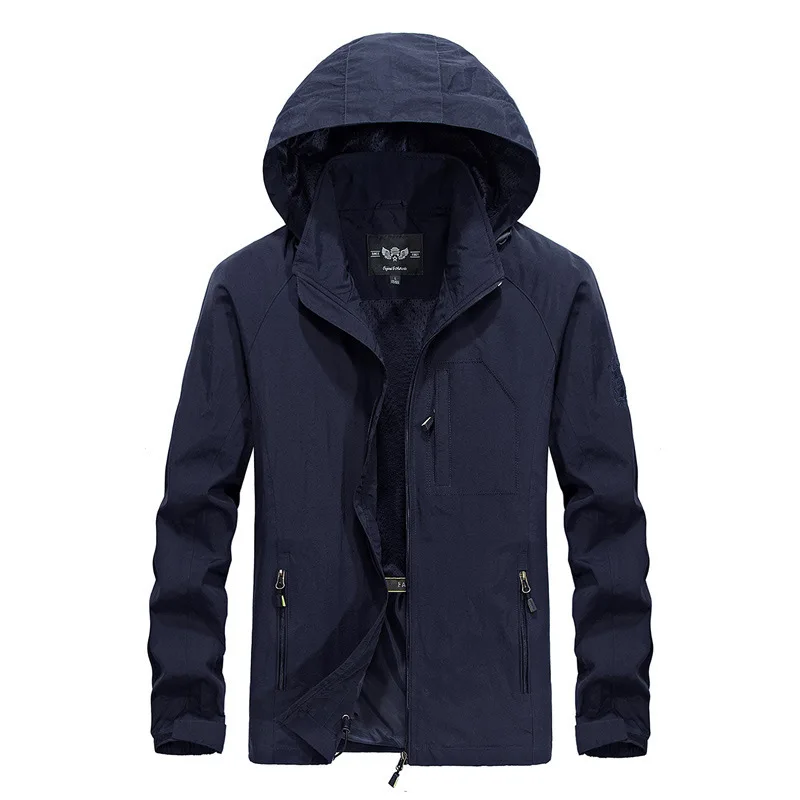 

Men Military Waterproof Tactical Softshell Jacket Man Windproof Army soft shell Coat Windbreaker Rain Removable Cap Windbreaker