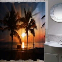 green tropical plants shower curtains cartoon bathroom shower curtain for bathroom polyester waterproof curtain