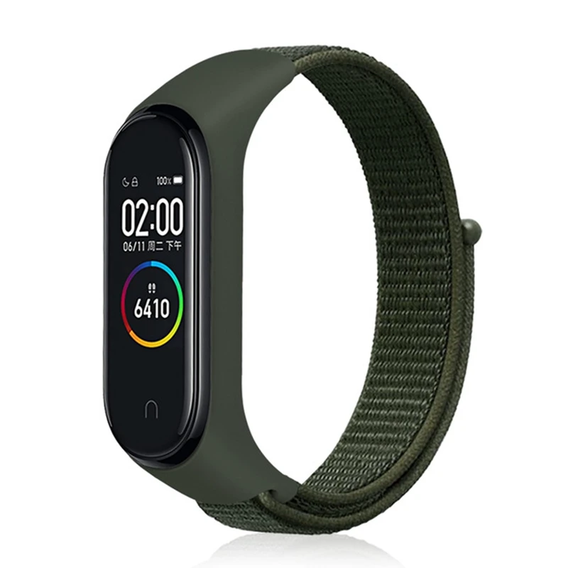 cargo khaki Спортивный ремешок-петля для Xiaomi mi, ремешок 4, 3, нейлоновый браслет mi band 4, 3, сменный Браслет correa, Xiaomi mi, ремешок 4, 3, ремешок - Цвет ремешка: cargo khaki