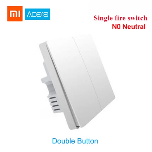 Wall Double Key S Xiao mi Aqara, умный светильник, контроль пожарной проволоки, нулевая линия, ZiGBee, двойной настенный выключатель с одним ключом, версия mi Home APP, управление - Цвет: Wall Double Key S