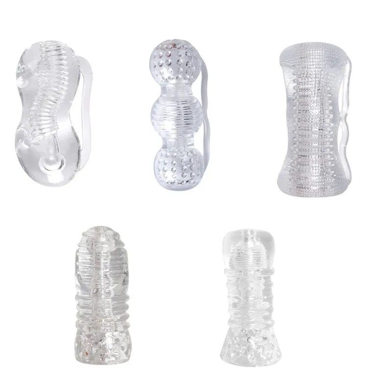 Male Masturbation Silicone Cup Stroker Anal Sex Oral Toys Product for Men Transparent Body Massage | Красота и здоровье