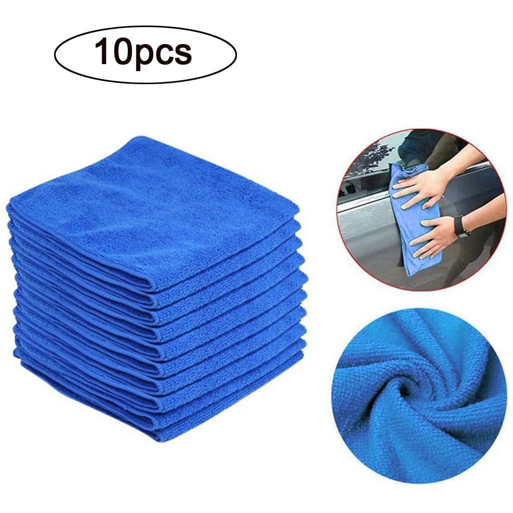 10Pcs Microfiber Car Wash Towel Soft Cleaning Auto Care Detailing Cloths Duster 25x25cm cleaning kits jy31 | Автомобили и