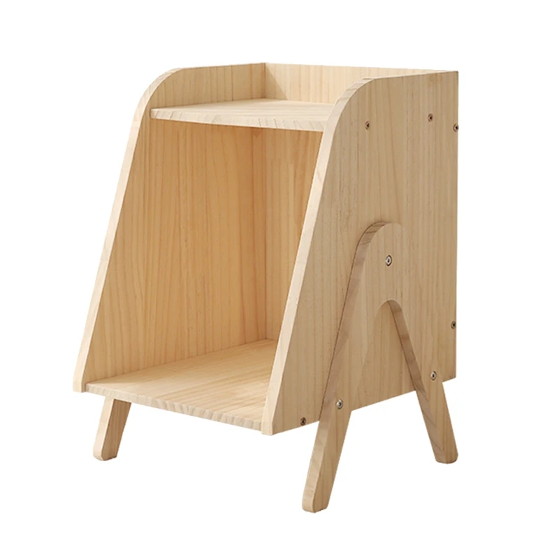 

Минималистичный прикроватный столик из массива дерева для спальни, полка для маленькой квартиры, низкий шкафчик, креативный прикроватный с...