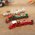 Рождественский деревянный поезд, украшения для дома, подарок Санта-Клаусу, новый год 2022