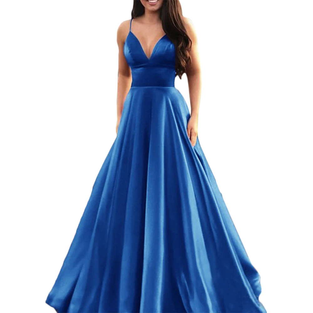 Женское вечернее платье в пол S ~ 3XL облегающее с v-образным вырезом и высокой