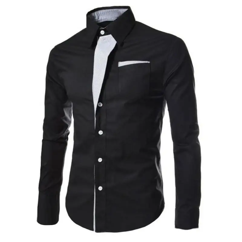 Для Мужчин's рубашки для мальчиков модные мужчин бизнес на каждый день Slim с