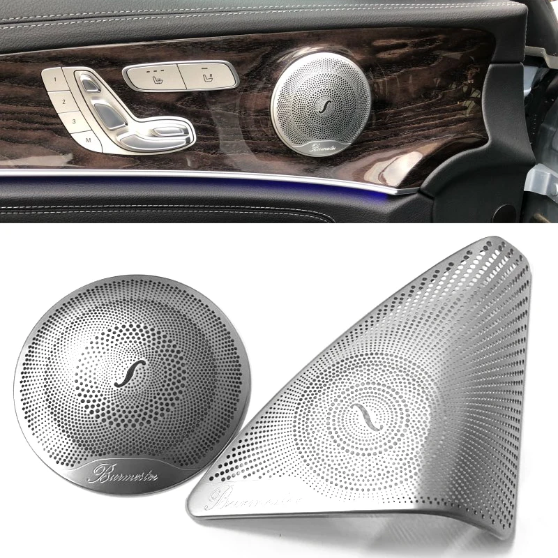 

For Mercedes Benz C Class W205 E Class W213 GLC Class X253 2015-2018 Car Door Audio Speaker Decorative Cover Trim 3D sticker