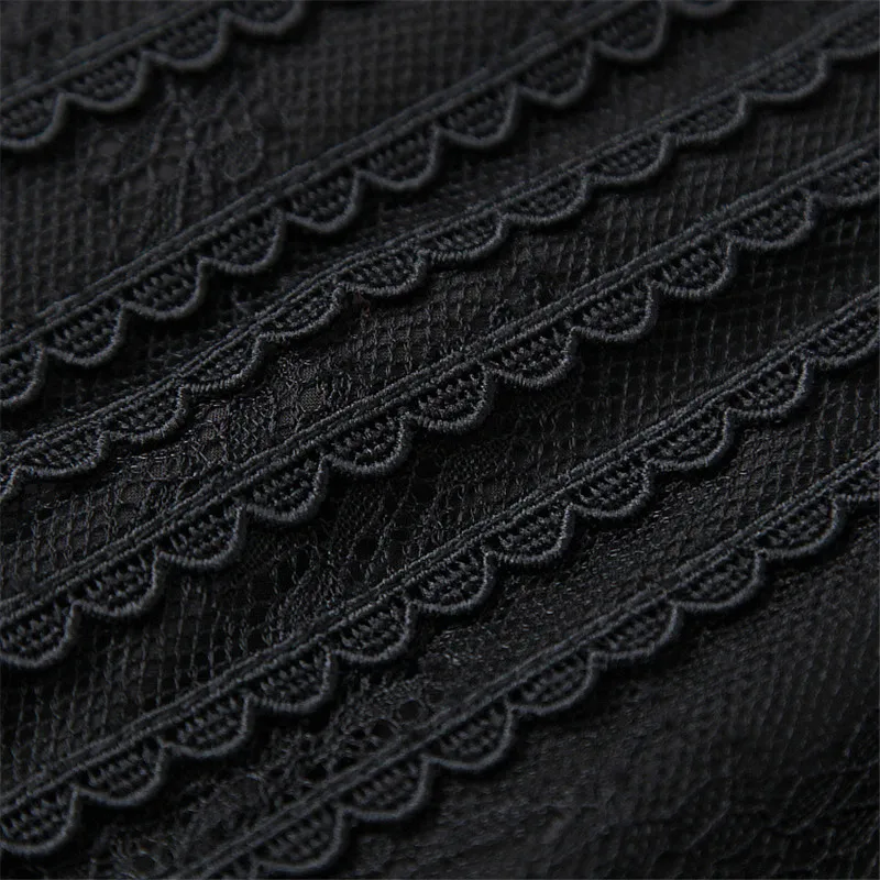 

Elegant Sheer Lace Dresses for Women Designer Puff Sleeve Autumn Party Sexy Black Dresses for Women