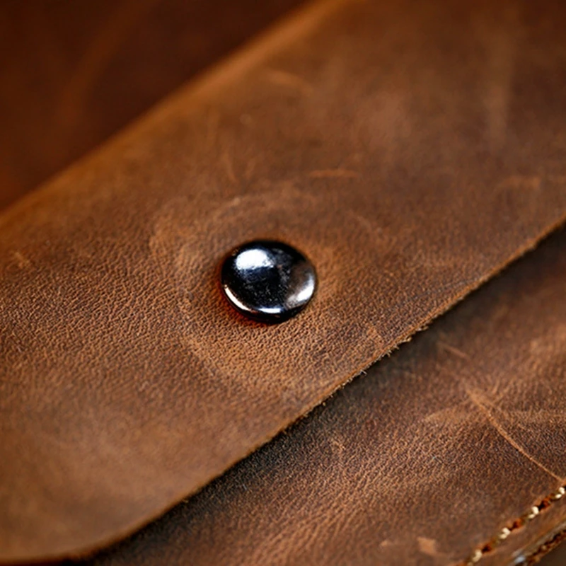 

2021 New Crazy Horse Leather Cellphone Belt Waist Bag EDC Vintage Mobile Phone Cover Case