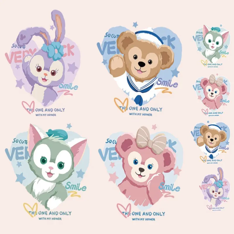 

Star Delu Duffy Bear Printing Accessories DIY Clothes Decoration Stickers Thermal Transfer Offset Powder Heat Transfer Stickers