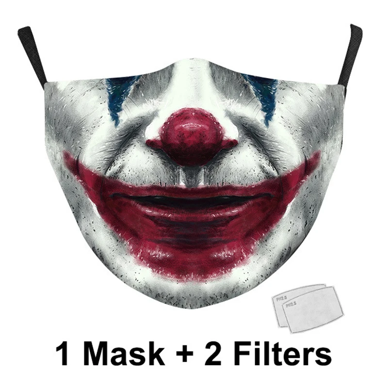 

New The Joker Joaquin Phoenix Cosplay Masks Clown Funny Adult Party Halloween Street Dust-proof Washable Mask
