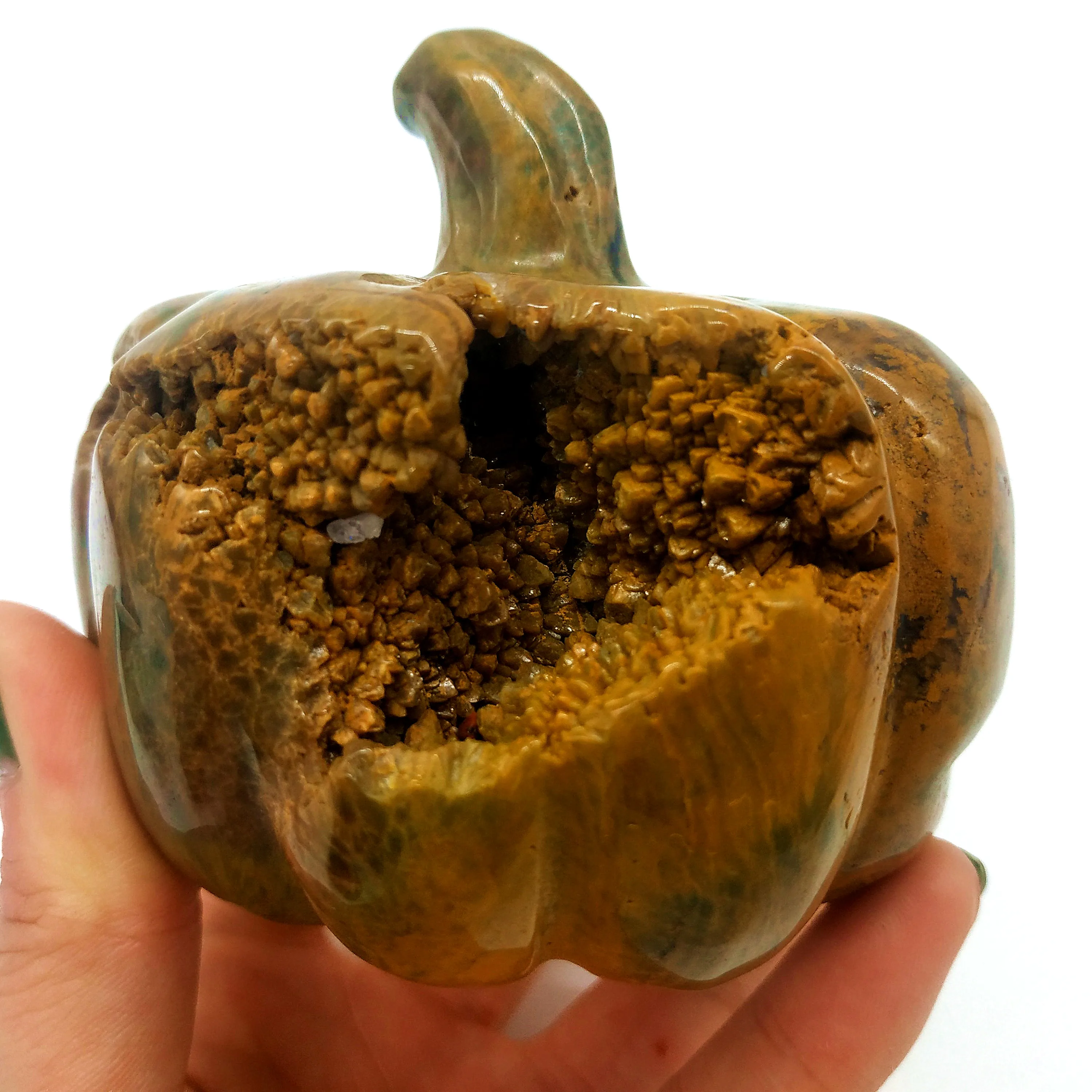 

Natural crystal crafts ocean jasper pumpkin sodalite crystal pumpkin for halloween gifts