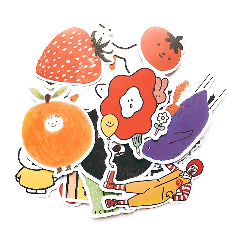 

19PCS Cute illustration Stickers Crafts And Scrapbooking stickers book Student label Decorative sticker DIY Stationery