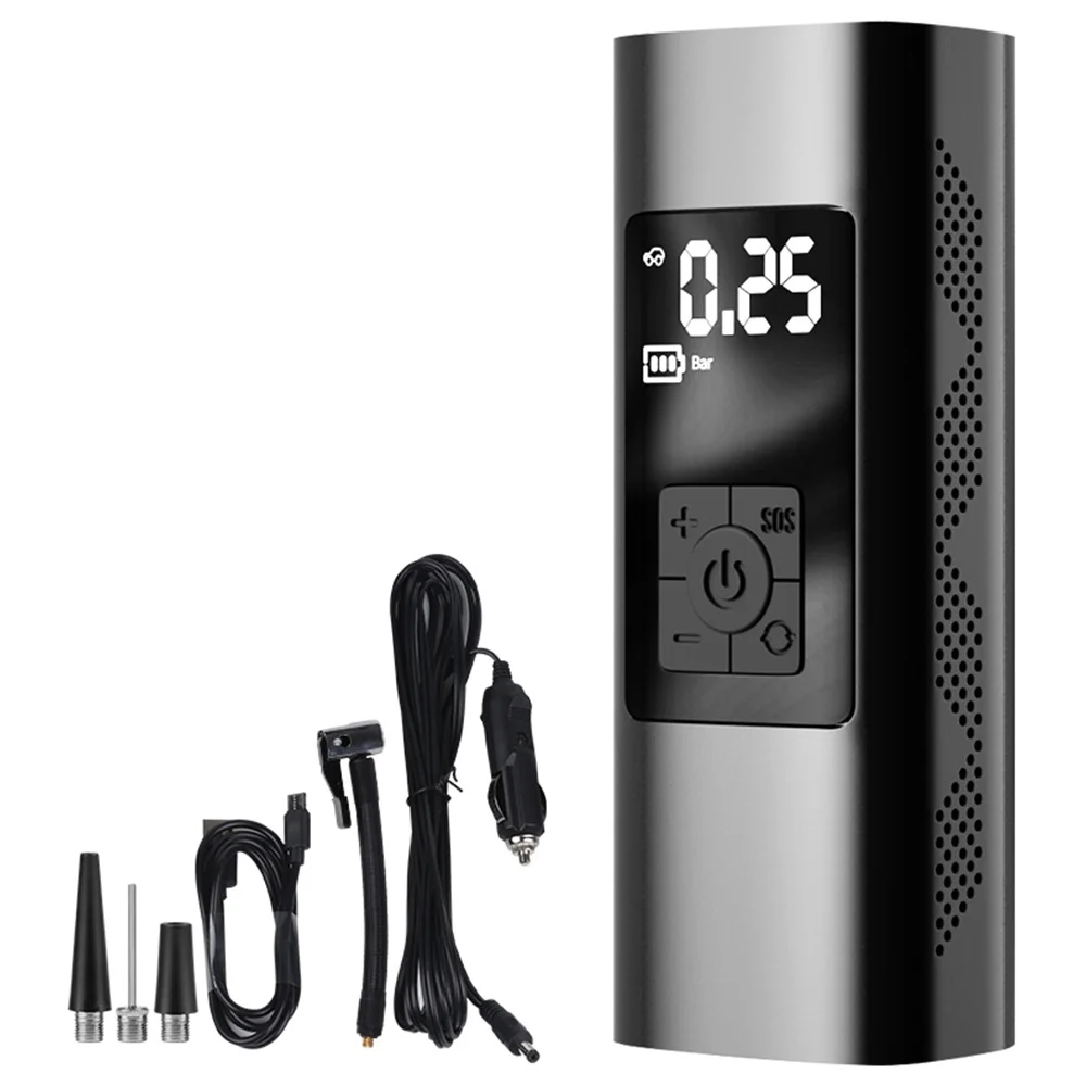 

Автомобильный воздушный компрессор, мини-насос со светодиодной лампой для мотоцикла, велосипеда, шин, надувной, беспроводной, электрически...