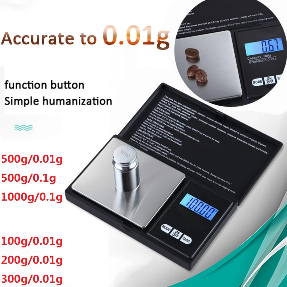 1 шт. точные цифровые кухонные весы карманные 100 г-1000 г LCD Мини Карманные ювелирные