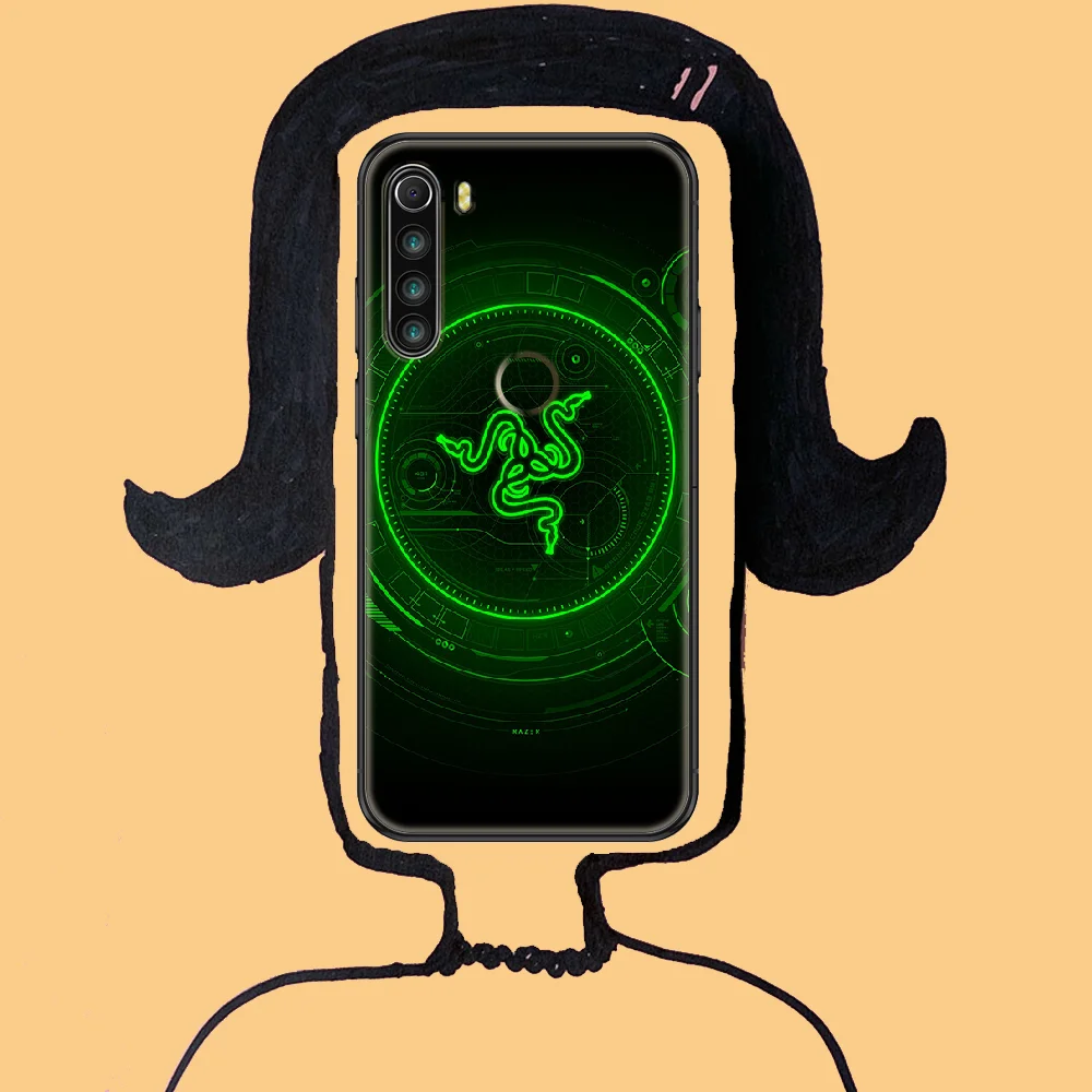 

Fashion RAZERS Brand Phone case For Xiaomi Redmi Note 7 7A 8 8T 9 9A 9S 10 K30 Pro Ultra black 3D shell tpu cell cover painting