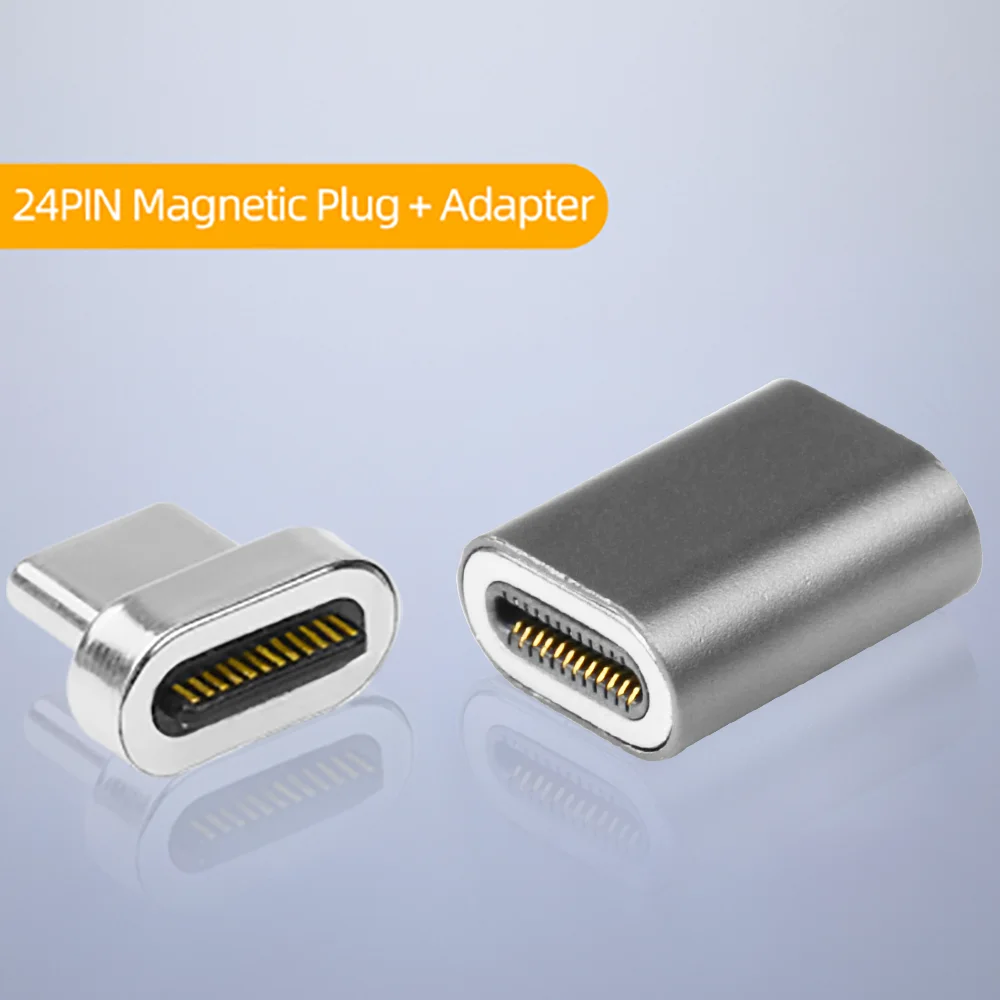 Магнитный 24pin Тип C разъем для Thunderbolt 3 PD 100W 40Gbp/s конвертер USB адаптер анти-падение