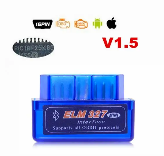 S ELM327 V1.5 Blue ELM327 Bluetooth 4,0 HW V2.2 PIC18F25K80 чип ELM 327 для Android/IOS/Windows поддерживает все функции OBD2 диагностический сканер - Цвет: S ELM327 V1.5 Blue