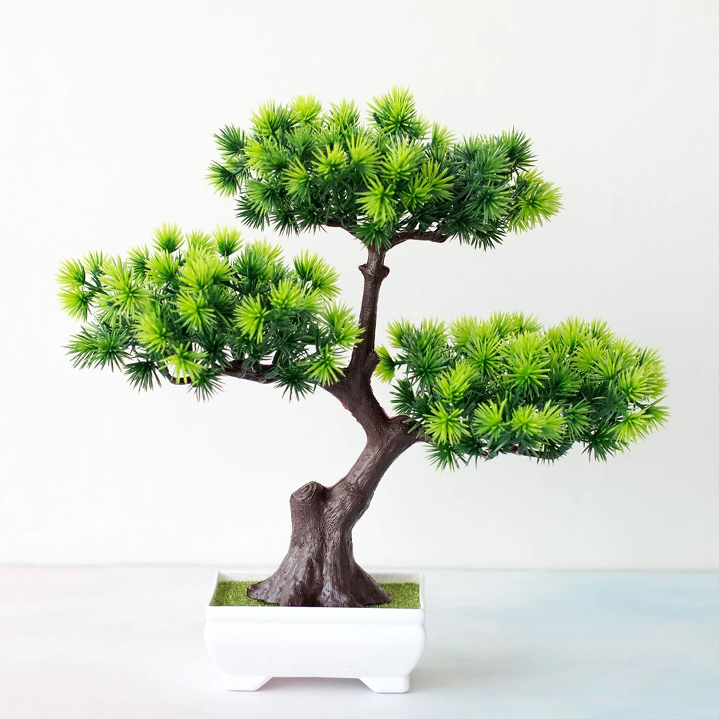 

Decoration Artificial Bonsai Fake Holiday Office Ornament Pine Plastic