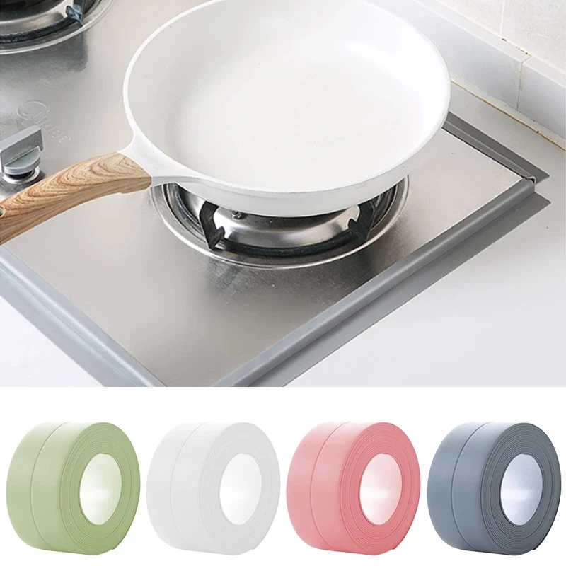 

Bathroom Kitchen Sealing Strip Stickers Shower Sink Bath Sealing Strip Tape White PVC Self Adhesive Waterproof Wall Sticker